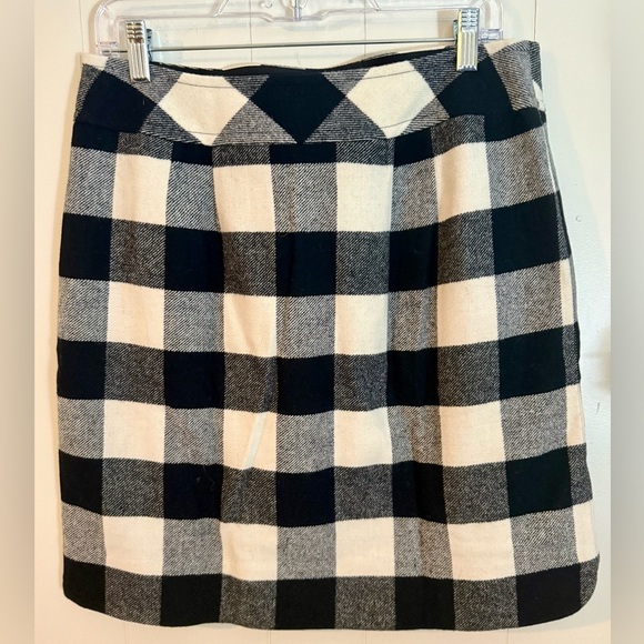 Talbots Skirt Womens 8 Wool Blend Mini Plaid Gingham Zip Lined Preppy Academia - Picture 6 of 10
